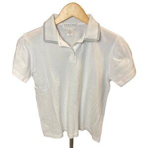Tehama White Cotton Short Sleeved Cotton Golf Shirt Sz M